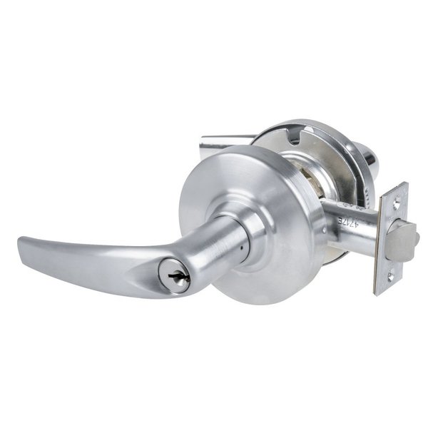 Schlage Grade 2 Office Cylindrical Lock with Field Selectable Vandlgard, Athens Lever, Conventional Cylinder ALX50P ATH 626AM